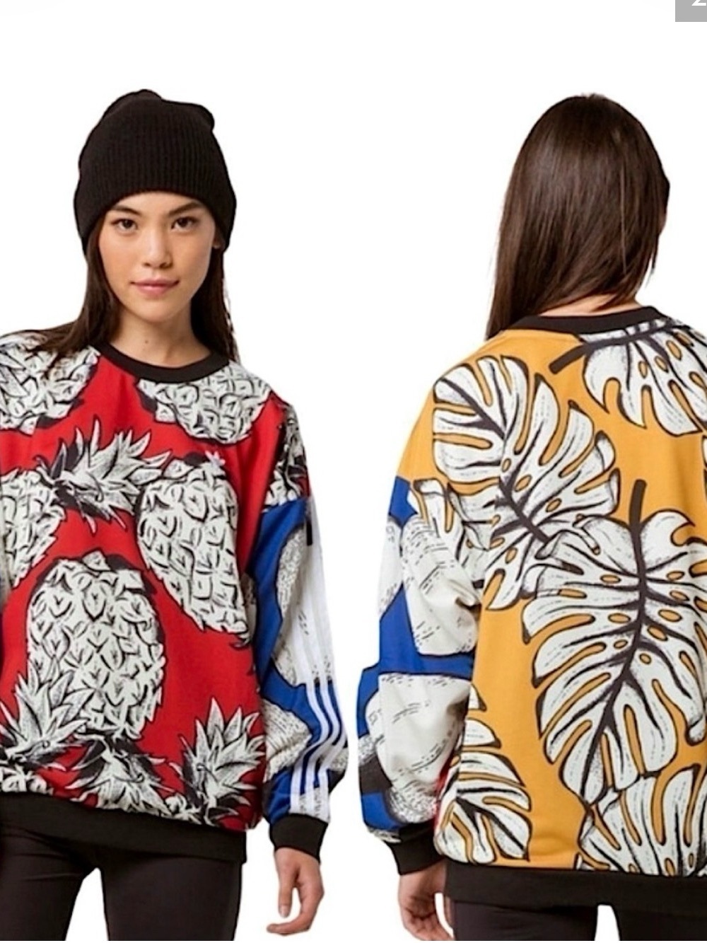 Adidas x Farm Rio Color Block Pineapple Crewneck Boyfriend
Sweatshirt
